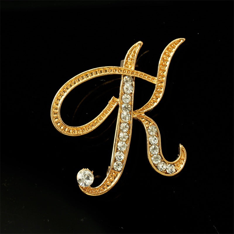 Queen's Alphabet Brooches With Diamonds