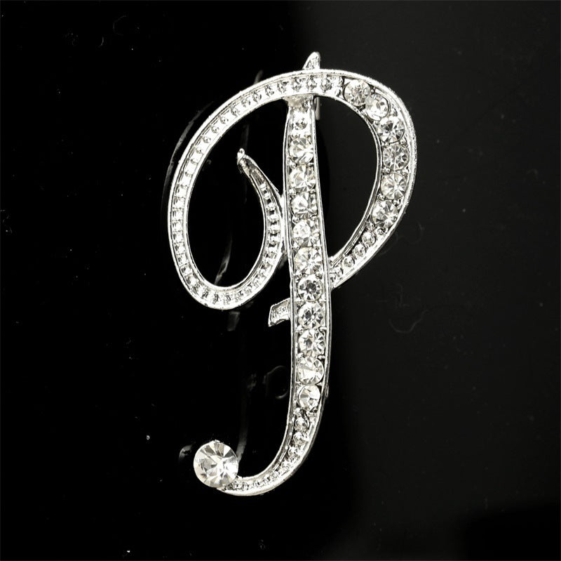 Queen's Alphabet Brooches With Diamonds